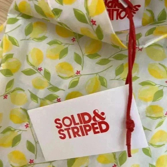 NWT  SOLID & STRIPED Corey Pareo Coverup Wrap Skirt Cotton Lemon Print Yellow S - Picture 4 of 5